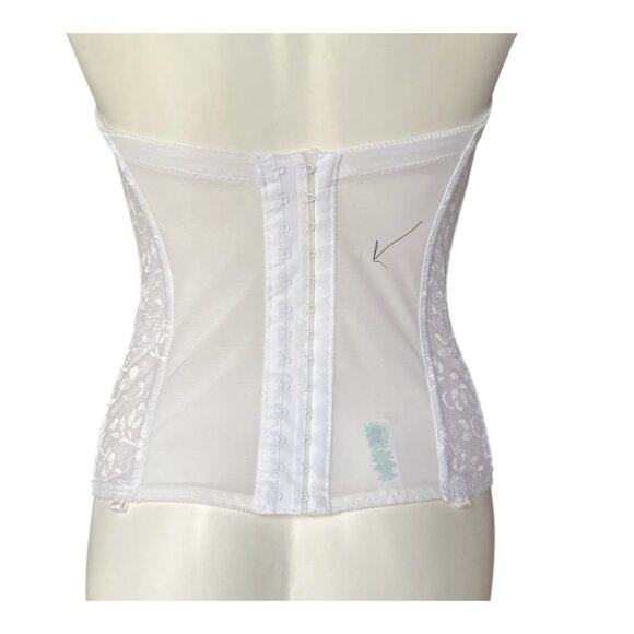 Carnival Lace Bustier Corset Boning Bridal Lingerie Size 34D white Wedding VTG - Picture 5 of 14